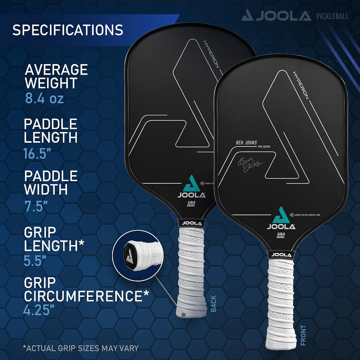 JOOLA Ben Johns Hyperion CFS Paddle 16mm