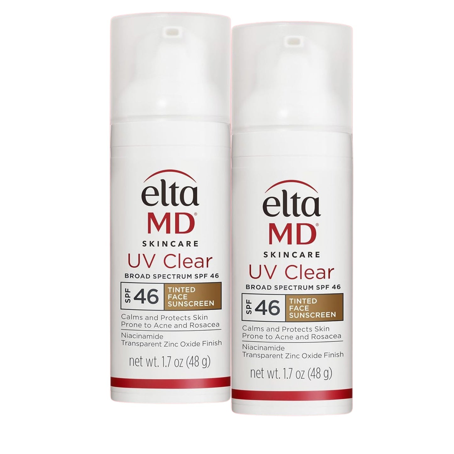 EltaMD UV Clear Tinted SPF 46 Face Sunscreen 1.7 oz (2 Pack)