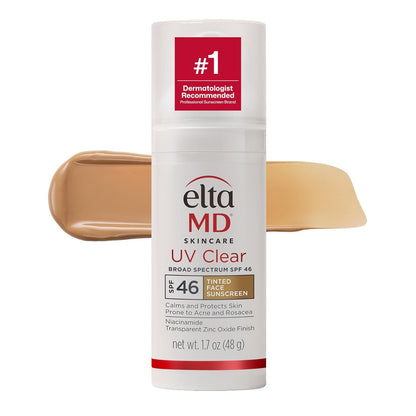 EltaMD UV Clear Tinted SPF 46 Face Sunscreen 1.7 oz (2 Pack)