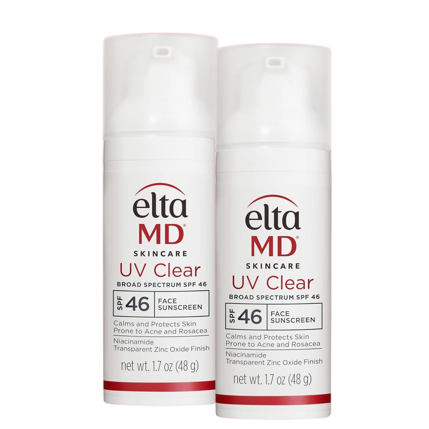 EltaMD UV Clear SPF 46 Face Sunscreen Oil-Free 1.7 oz (2 Pack)