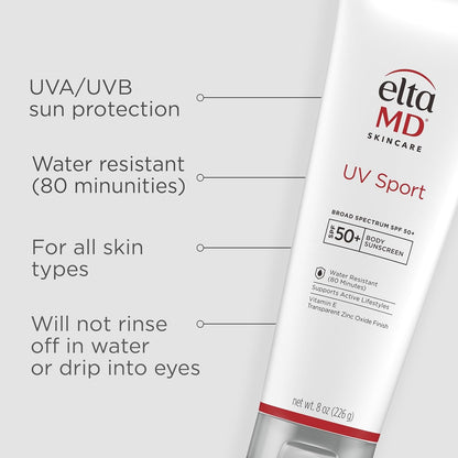 EltaMD UV Sport SPF 50 Face & Body Sunscreen 8 oz