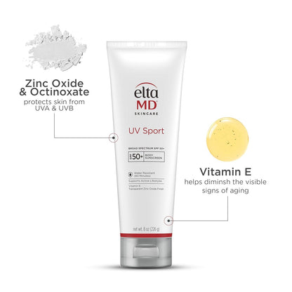EltaMD UV Sport SPF 50 Face & Body Sunscreen 8 oz