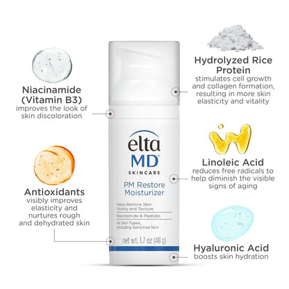 EltaMD PM Restore Face Moisturizer Night Cream 1.7 oz