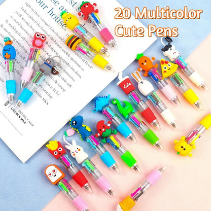CZWZ 24-Pack Cute 4-in-1 Multicolor Pens for Kids