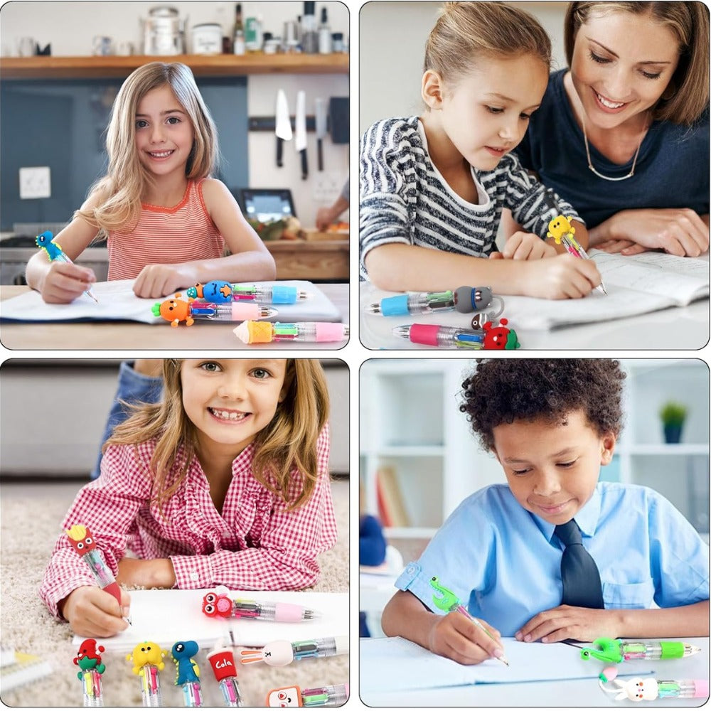 CZWZ 24-Pack Cute 4-in-1 Multicolor Pens for Kids