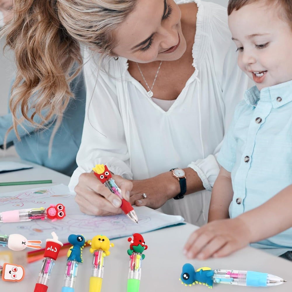 CZWZ 24-Pack Cute 4-in-1 Multicolor Pens for Kids