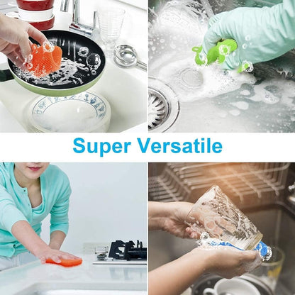 3-Pack Silicone Dish Sponges, Multi-Purpose Kitchen Scrubbers