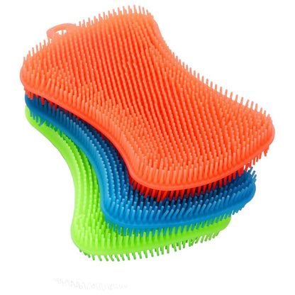 3-Pack Silicone Dish Sponges, Multi-Purpose Kitchen Scrubbers