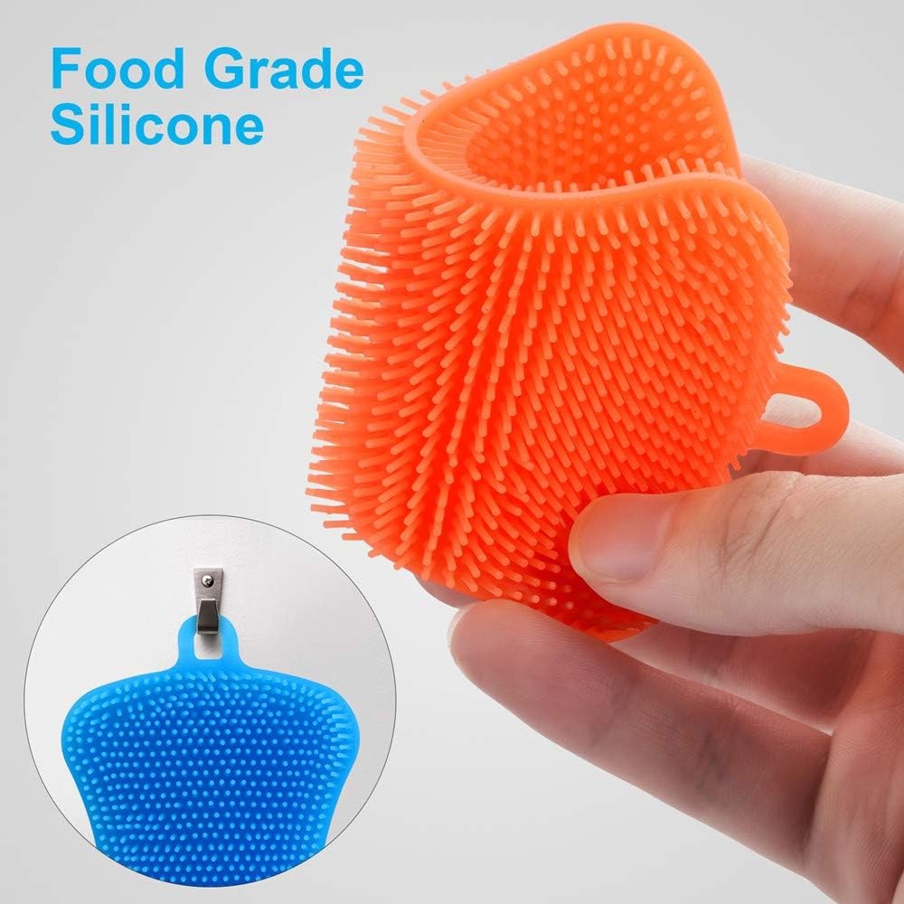 3-Pack Silicone Dish Sponges, Multi-Purpose Kitchen Scrubbers