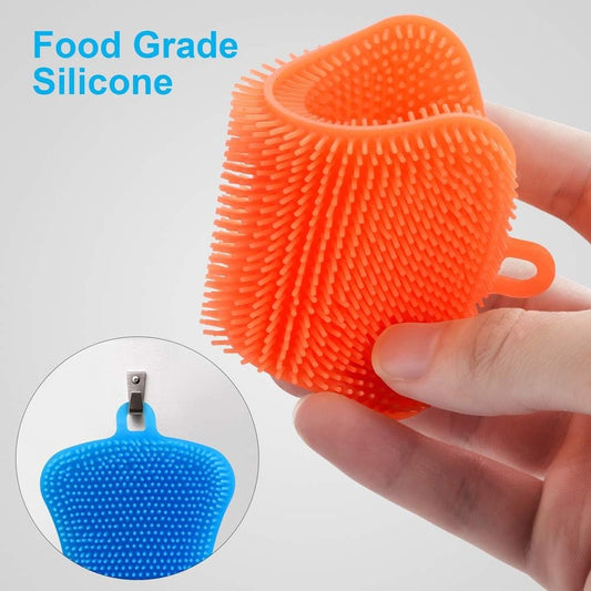 3-Pack Silicone Dish Sponges, Multi-Purpose Kitchen Scrubbers
